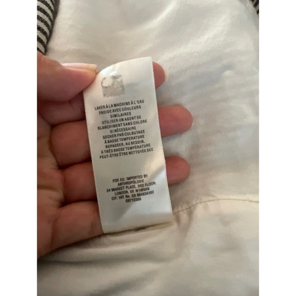 Feather Bone Anthropologie Stripe Embroidered Sleeve Tunic‎ Dress Women Size XS - Picture 13 of 13